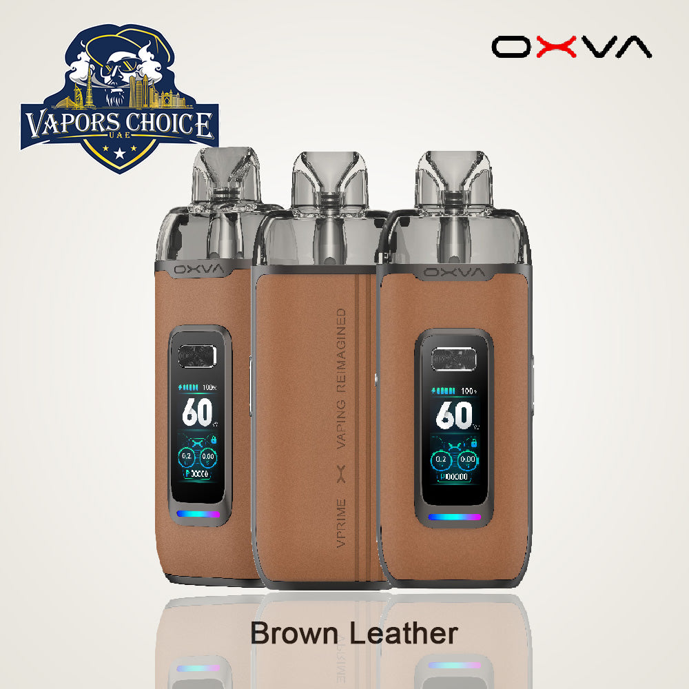 Oxva V Prime Vape Kit 60W 2600mAh Brown Leather UAE Ras Al-Khaimah